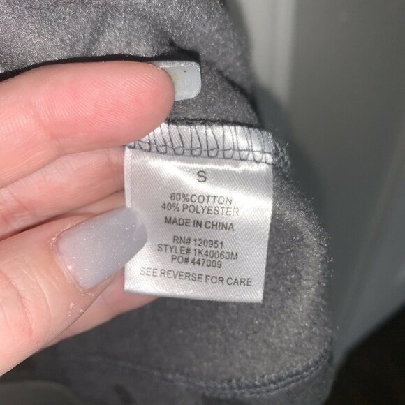 OLIVE & OAK Gray Leopard Draped Front Button Sweater Cardigan Size Small - Picture 7 of 7